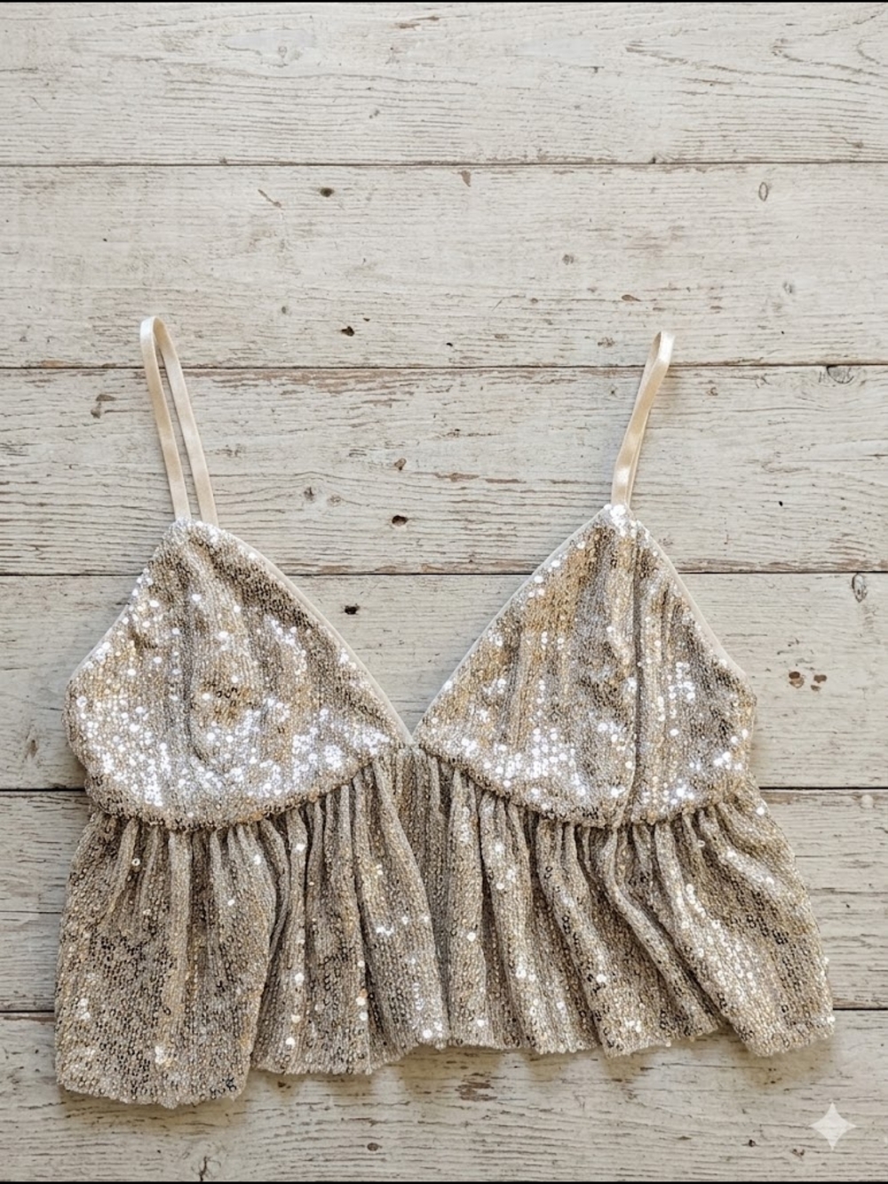 Sequin Festival Bralette Crop Top NWOT